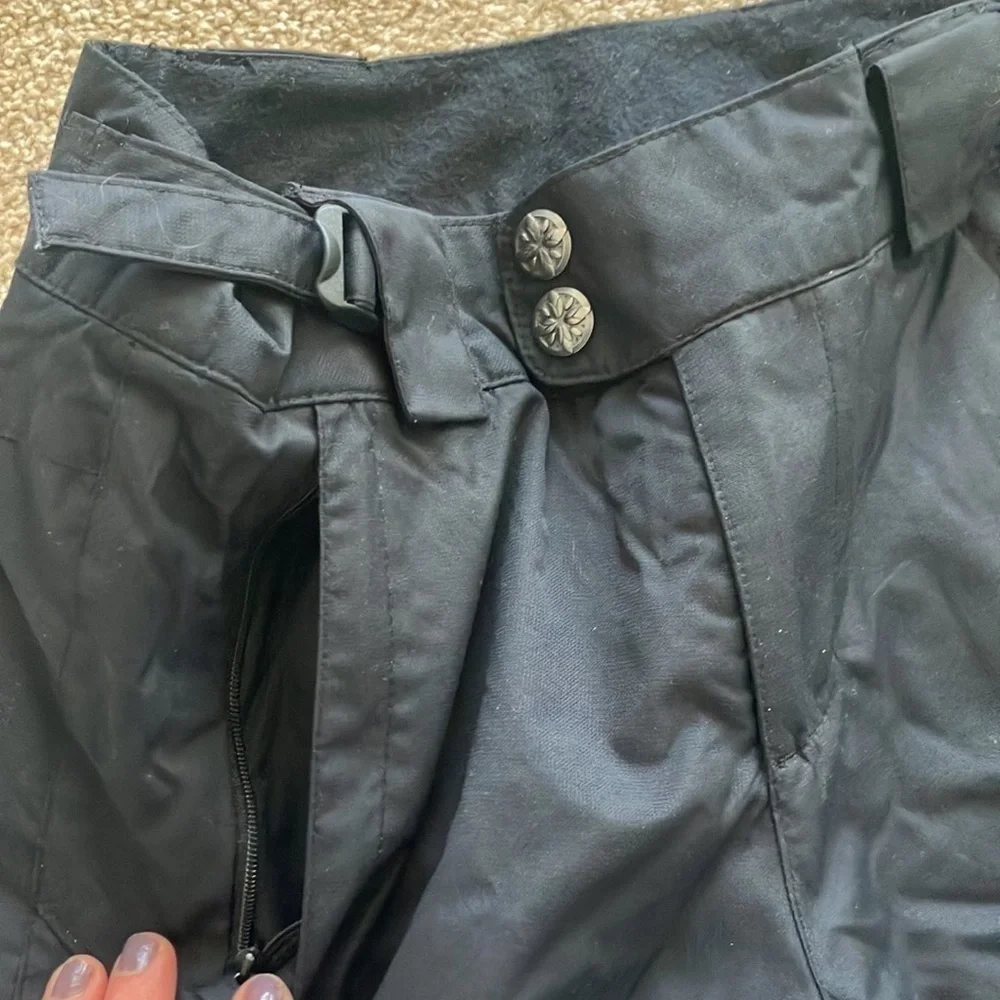 Columbia Black Ski/Snow Pants Zip Up and‎ Snap Youth 10/12
